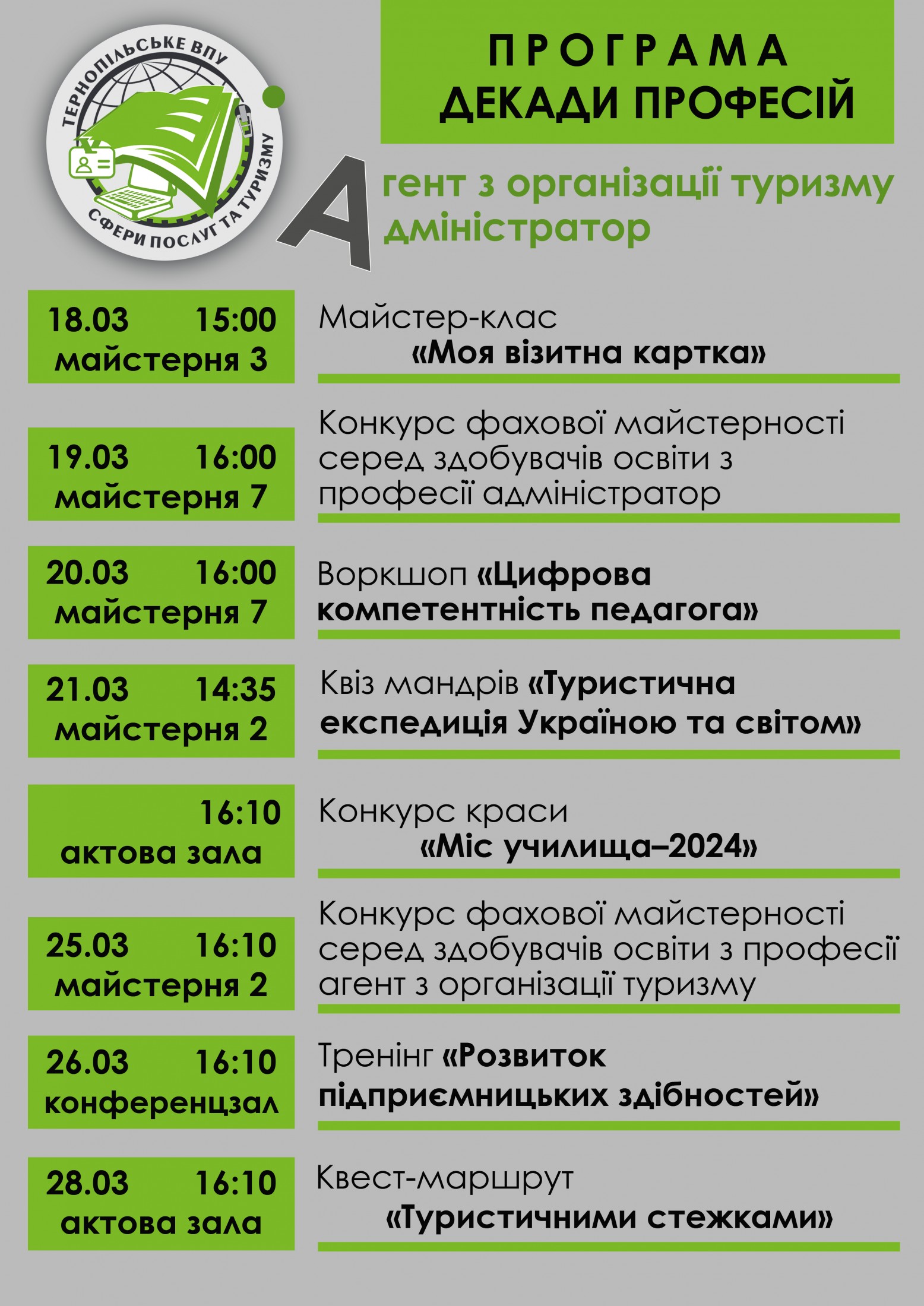 Декада  за професією «Агент з організації туризму. Адміністратор».